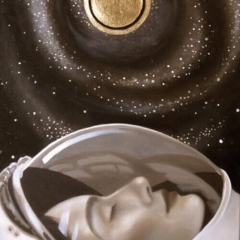 inner astronaut, Weltraum, Gold, Galaxie, Malerei, Grisaille, Anja Brinkmann