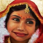 Kinderportrait-Tribes-Indien-Öl auf Leinwand-Anja Brinkmann