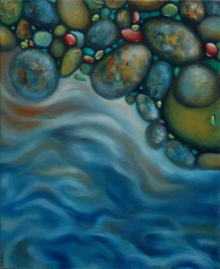 Malerei-Steine im Wasser 2006-Öl auf Leinwand-Anja Brinkmann