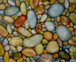 Malerei-Steine im Wasser II 2016-Öl auf Leinwand-Anja Brinkmann