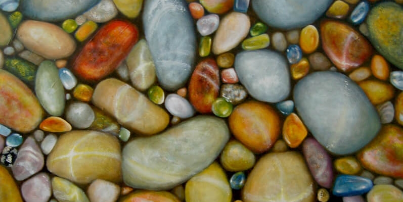 Malerei-Steine im Wasser II 2016-Öl auf Leinwand-Anja Brinkmann