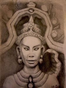 Ankor Wat Cambodia-Zeichnung-Anja Brinkmann