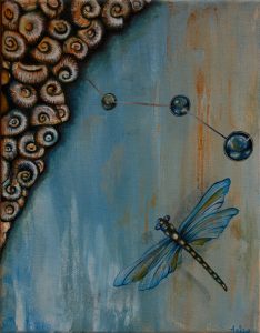 Malerei-Dragonfly-Öl auf Leinwand-Anja Brinkmann