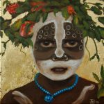 Kinderportrait-Tribes-Omo-Öl auf Leinwand-Anja Brinkmann