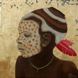 Kinderportrait-Tribes-Omo-Öl auf Leinwand-Anja Brinkmann