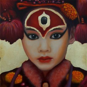 Kinderportrait-Tribes-Nepal -Öl auf Leinwand-Anja Brinkmann--