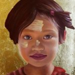 Kinderportrait-Tribes-Burma-Öl auf Leinwand-Anja Brinkmann