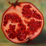 Malerei-Stilleben mit Granatapfel-Öl auf Leinwand-Anja Brinkmann
